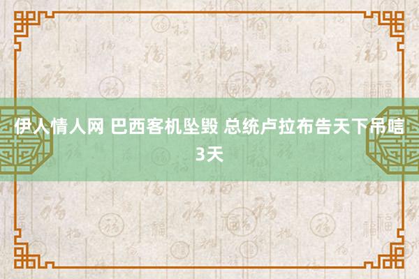 伊人情人网 巴西客机坠毁 总统卢拉布告天下吊唁3天