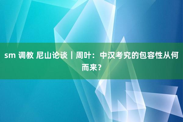 sm 调教 尼山论谈｜周叶：中汉考究的包容性从何而来？